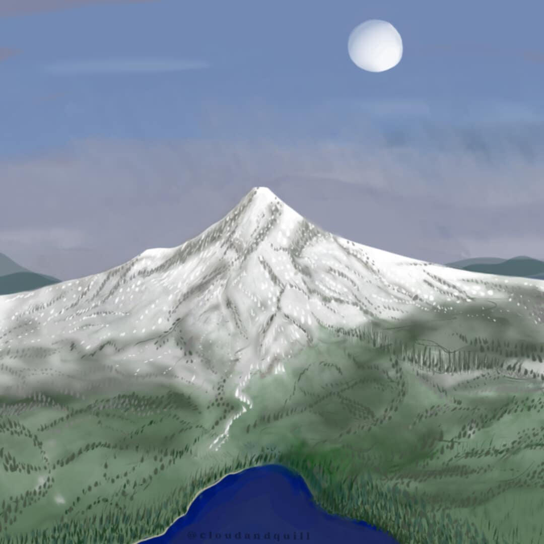 aerial of mt hood